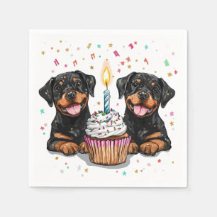 Guardanapo De Papel Aniversário Cães Rottweiler