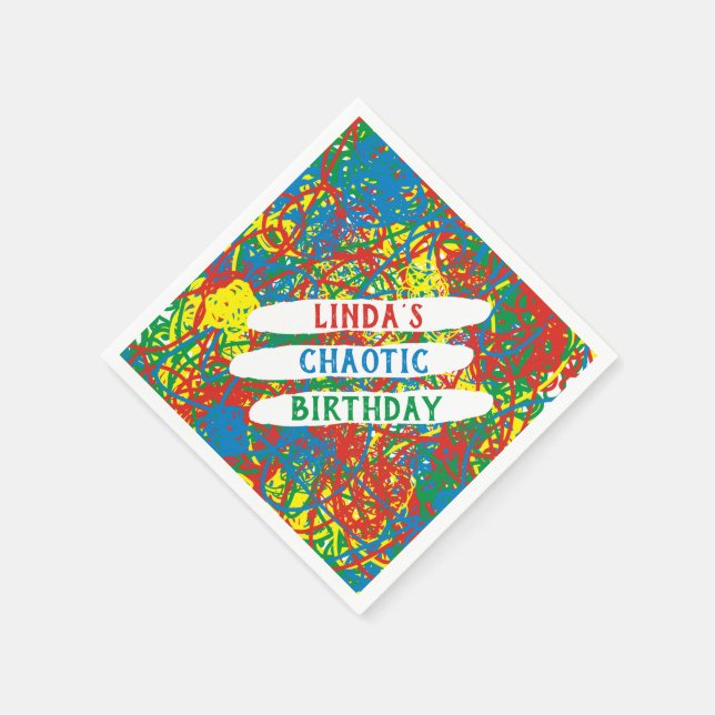 Guardanapo De Papel Aniversário Caótico Vermelho Azul Verde Amarelo Ve (Canto)