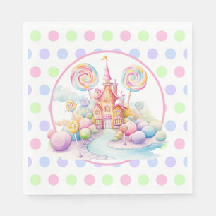 Guardanapo De Papel Aniversário Caprichoso de Candyland com Aquarela P