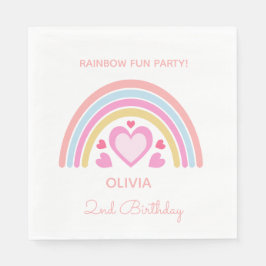 Guardanapo De Papel Aniversário Colorido Nome Personalizado e Idade