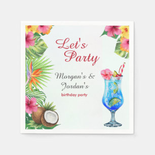 Guardanapo De Papel Aniversário comum de amigos Casais de Verão Tropic