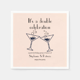 Guardanapo De Papel Aniversário comum de celebração dupla rosa moderna