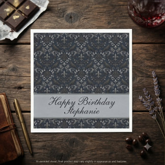 Guardanapo De Papel Aniversário Corvo Vitoriano Meia-Noite Gótico