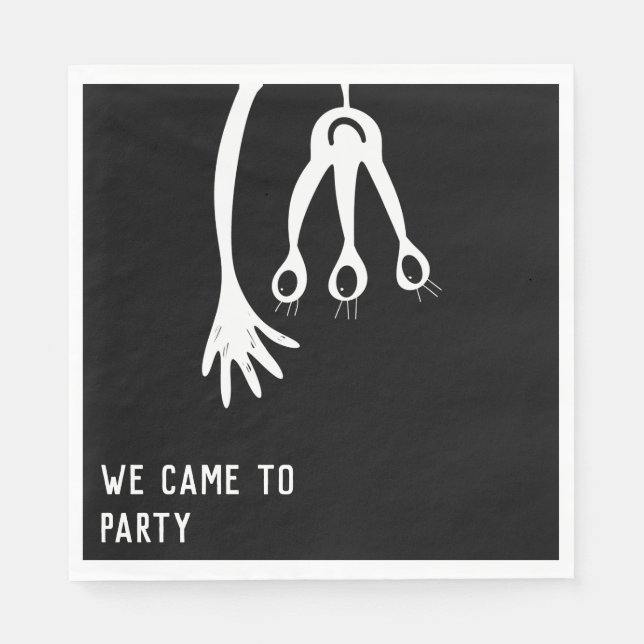 Guardanapo De Papel Aniversário da Alienígena do Pequeno Monstro (Frente)