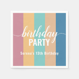 Guardanapo De Papel Aniversário da Amostra de Cores Moderna e Sem Muit