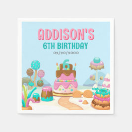 Guardanapo De Papel Aniversário da Candyland da Doce-doce