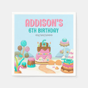 Guardanapo De Papel Aniversário da Candyland da Doce-doce