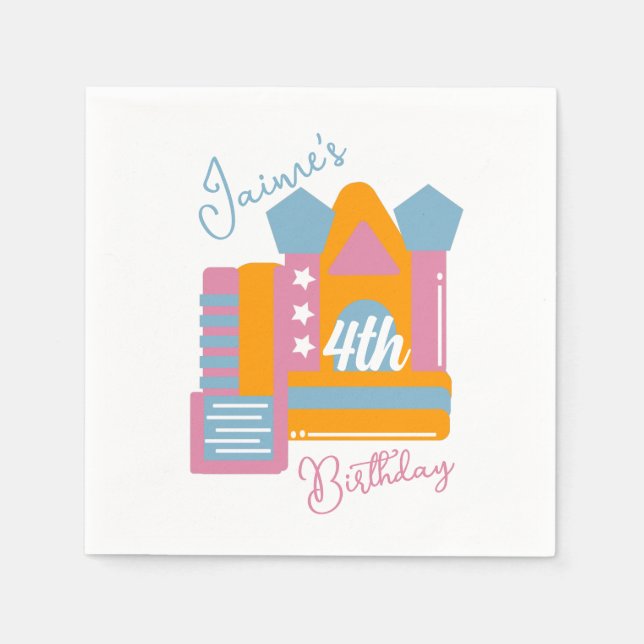 Guardanapo De Papel Aniversário da Casa do Partido Aluguel de Salto (Frente)