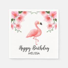 Guardanapo De Papel Aniversário da Flamingo Rosa Orquídea Rosa Cor-de-