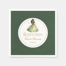 Guardanapo De Papel Aniversário da Floresta Encantada Quinceanera