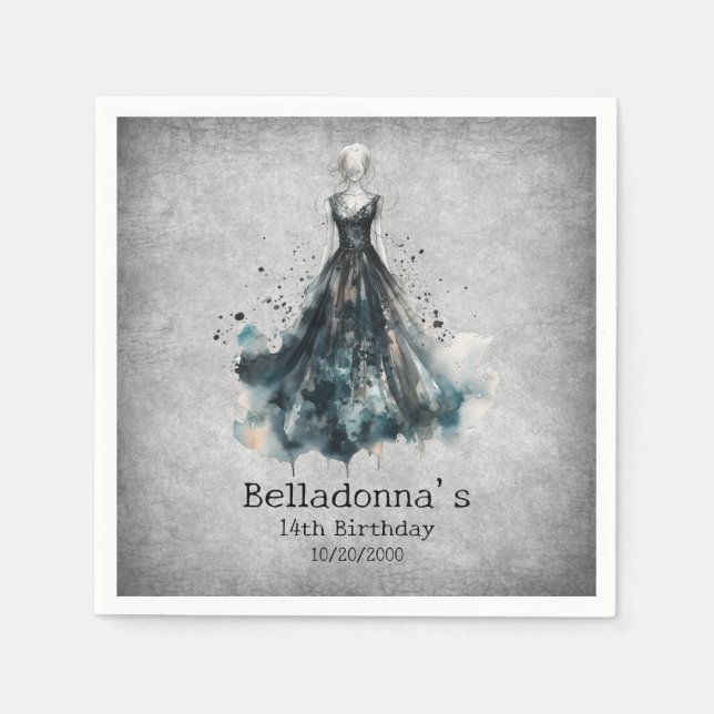 Guardanapo De Papel Aniversário da Garota Gótica (Frente)