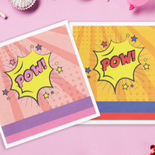 Guardanapo De Papel Aniversário da Garota Única do Super Herói do Livr