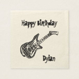 Guardanapo De Papel Aniversário da guitarra elétrica