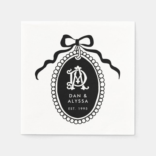 Guardanapo De Papel Aniversário da Imagem Branca e Negra (Frente)