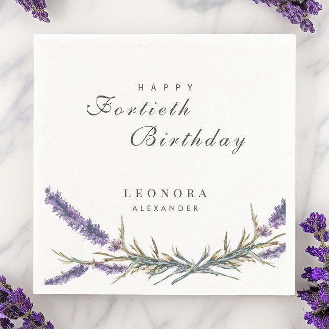 Guardanapo De Papel Aniversário da Lavanda de Aquarela (Criador carregado)