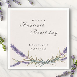 Guardanapo De Papel Aniversário da Lavanda de Aquarela