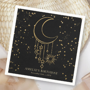 Guardanapo De Papel Aniversário da Lua Negra Celestial
