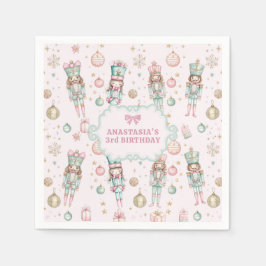 Guardanapo De Papel Aniversário da Menina com Esmagador de Nozes Rosa