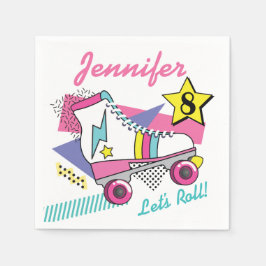 Guardanapo De Papel Aniversário da Parte do Skate do Cilindro de Retro