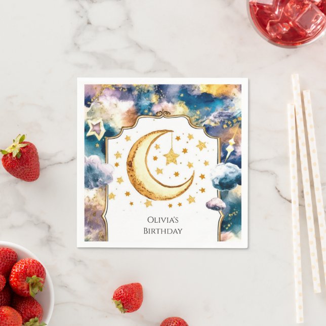 Guardanapo De Papel Aniversário da Pequena Lua Pastel (Insitu)