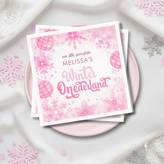 Guardanapo De Papel Aniversário da Rapariga de inverno em Onederland R (Criador carregado)