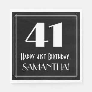 Guardanapo De Papel Aniversário da rua ~ Arte Deco Inspirou "41", Nom