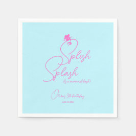 Guardanapo De Papel Aniversário da Sereia da Piscina Simples