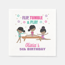 Guardanapo De Papel Aniversário da Turquesa Púrpura Rosa