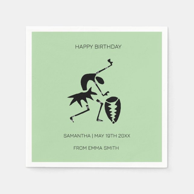 Guardanapo De Papel Aniversário, Dançarino da Celebração da Silhouette (Frente)