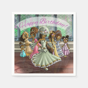 Guardanapo De Papel Aniversário das princesas afro-americanas