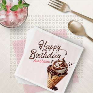 Guardanapo De Papel Aniversário das sorvetes Scoop Girls