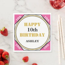 Aniversário de 10 anos lindo Rosa Dourado