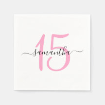 Aniversário de 15 anos Rosa Personalizado