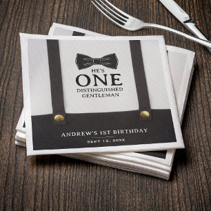 Guardanapo De Papel Aniversário de 1 ano de um cavalheiro distinto