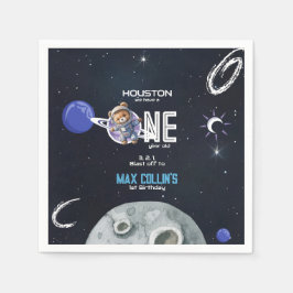 Guardanapo De Papel Aniversário de 1 ano do Astronauta no Espaço Exter