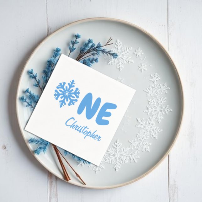 Guardanapo De Papel Aniversário de 1 ano do Snowflake (Criador carregado)