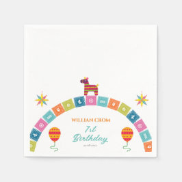 Guardanapo De Papel Aniversário de 1rua do Fiesta Cactus mexicano