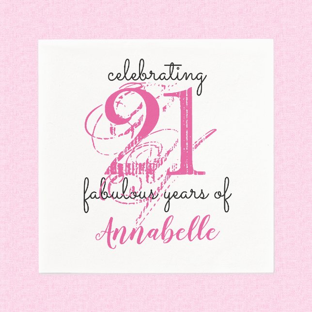 Guardanapo De Papel aniversário de 21 anos 21 anos fabulosos de papel  (Criador carregado)