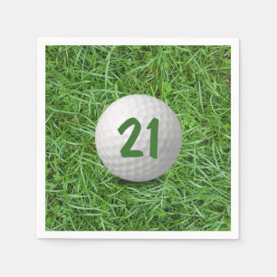 Guardanapo De Papel aniversário de 21 anos Golf Ball em Grass