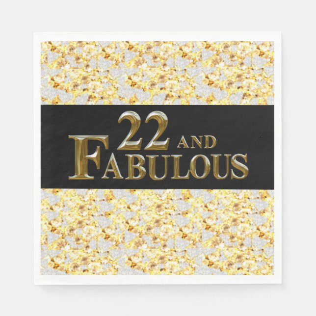 Guardanapo De Papel Aniversário de 22 anos (Frente)