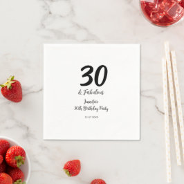 Guardanapo De Papel aniversário de 30 anos adicionar nome data ano neg