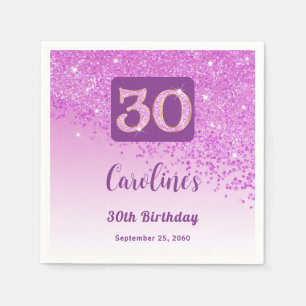 Guardanapo De Papel aniversário de 30 anos Bonito Coletor Rosa Napkins