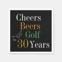 aniversário de 30 anos Cheers and Beers Golf Black