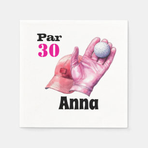 Guardanapo De Papel Aniversário de 30 anos de Golf Par teia rosa mulhe