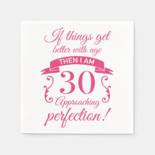 Guardanapo De Papel Aniversário de 30 anos engraçado 'Perfection