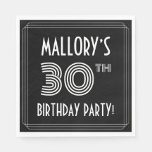 aniversário de 30 anos: Estilo de Deco de Arte + N