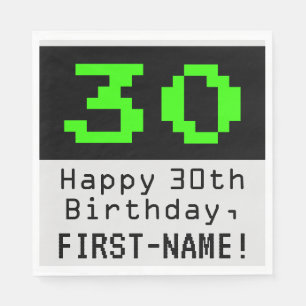 Guardanapo De Papel aniversário de 30 anos - Estilo Nerdy / Geeky "30