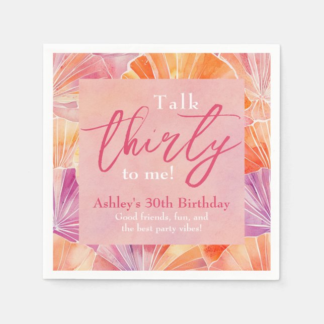 Guardanapo De Papel aniversário de 30 anos fala 30 comigo (Frente)