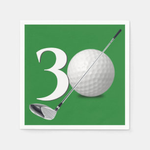 Guardanapo De Papel aniversário de 30 anos Golf Ball And Club