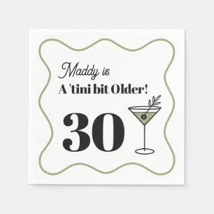 Guardanapo De Papel aniversário de 30 anos Martini-Themed Napkins Gree